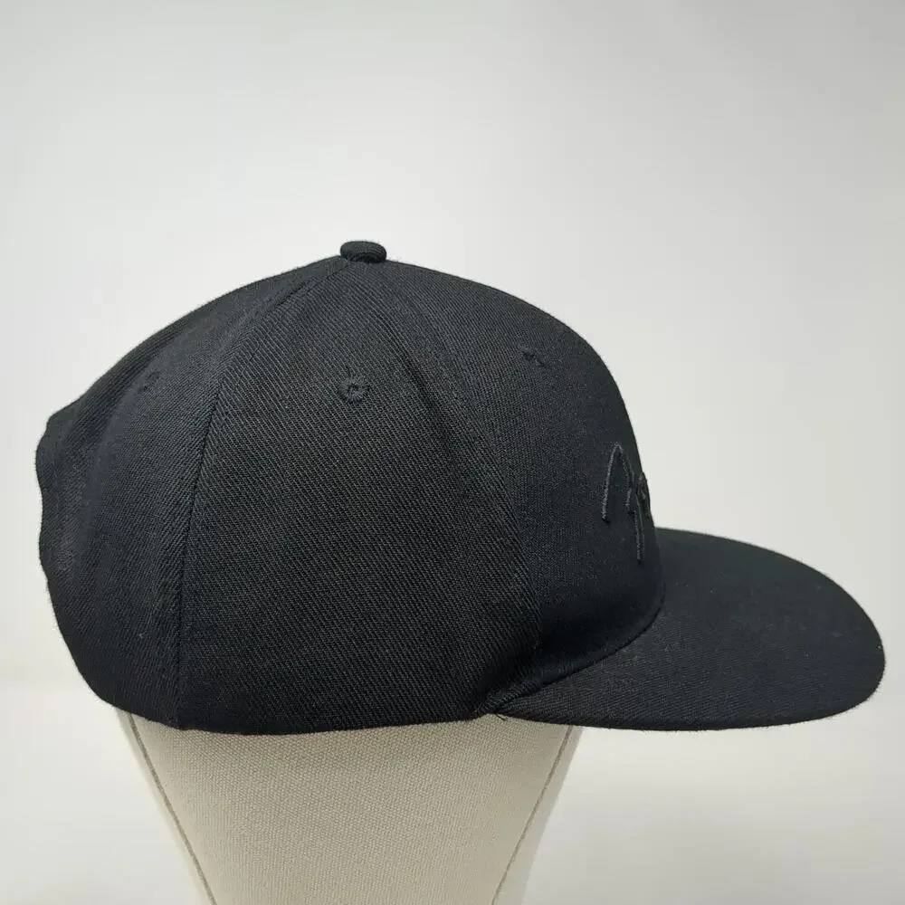 Fender Snapback Hat Black One Size Flat Brim Embroidered Logo Music Gear